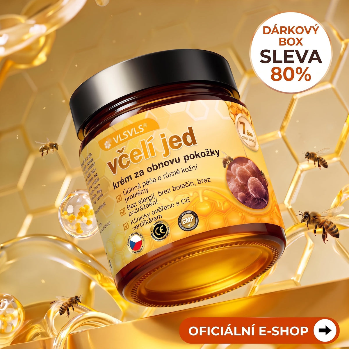 👩⚕️👩⚕️👩⚕️👩⚕️ VLSVLS® Krém se včelím jedem | 50 ml | Profesionální složení pro péči a regeneraci pokožky