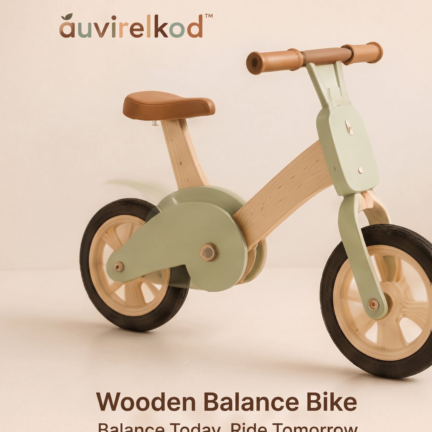 Wooden Balance Bike for Toddlers, Lightweight First Ride On Training Bike and Active Gift
