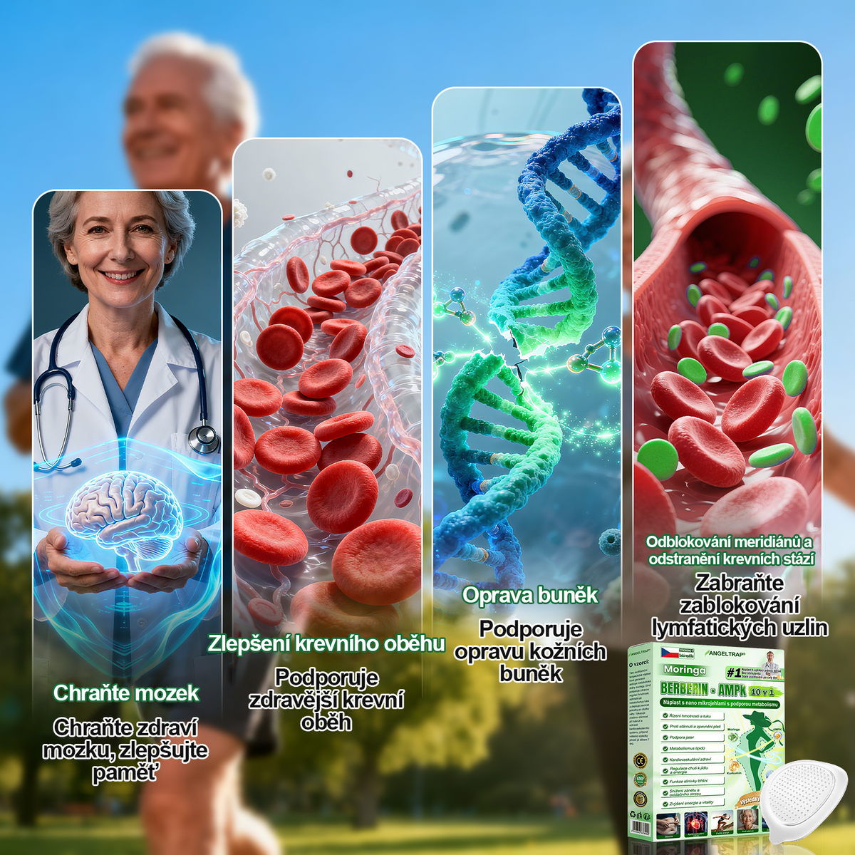 🍀🛡️ Oficiální vlajkový obchod | 💜💜 𝑨𝑵𝑮𝑬𝑳𝑻𝑹𝑨𝑷® Moringa × berberin × AMPK 10 v 1 — nanomikrojehličkové náplasti na podporu hubnutí 🇨🇿 Stačí 1× denně ✅ Výsledky již za 7 dní — podpora při nadváze, pro zdraví srdce a cév a péči o klouby