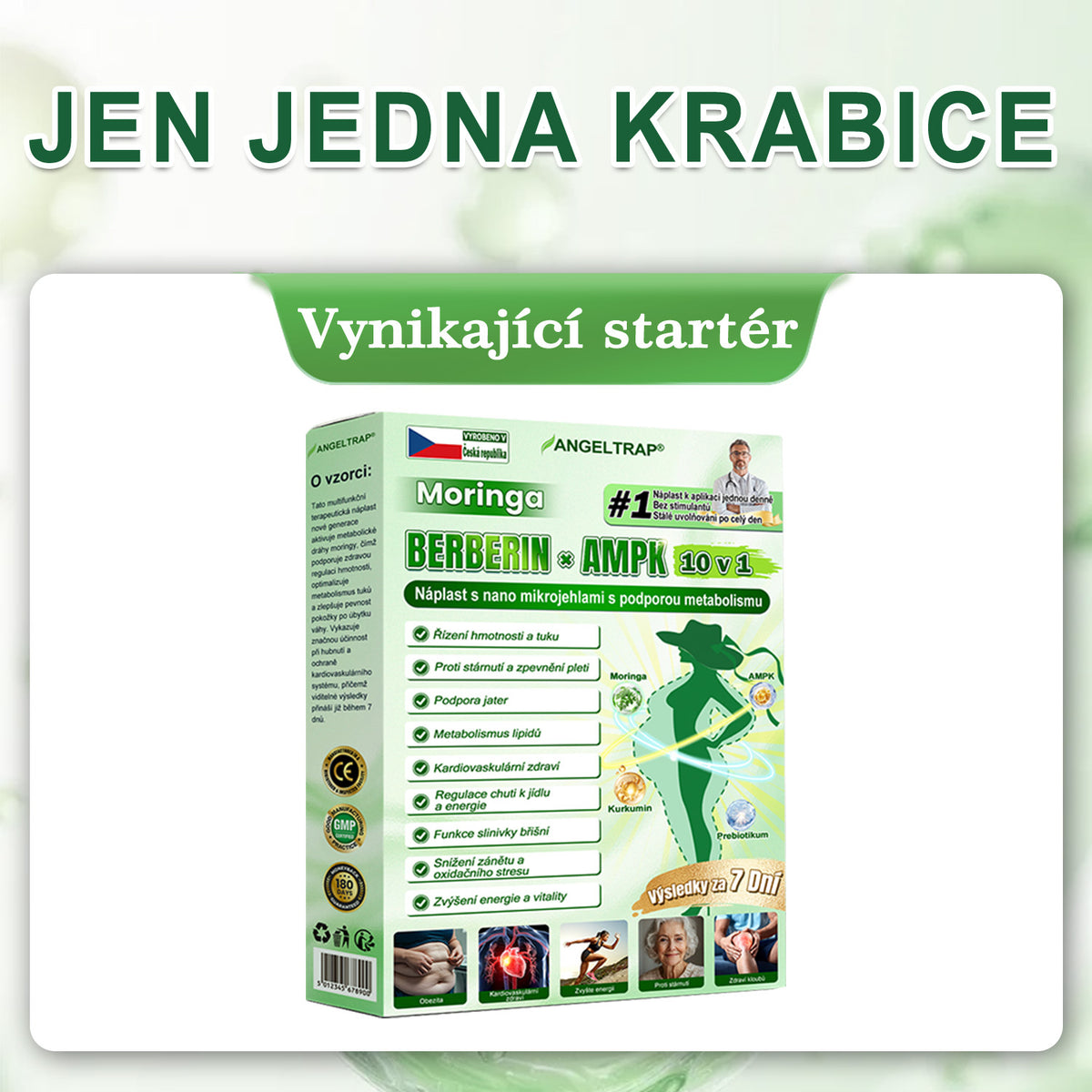 🍀🛡️ Oficiální vlajkový obchod | 💜💜 𝑨𝑵𝑮𝑬𝑳𝑻𝑹𝑨𝑷® Moringa × berberin × AMPK 10 v 1 — nanomikrojehličkové náplasti na podporu hubnutí 🇨🇿 Stačí 1× denně ✅ Výsledky již za 7 dní — podpora při nadváze, pro zdraví srdce a cév a péči o klouby