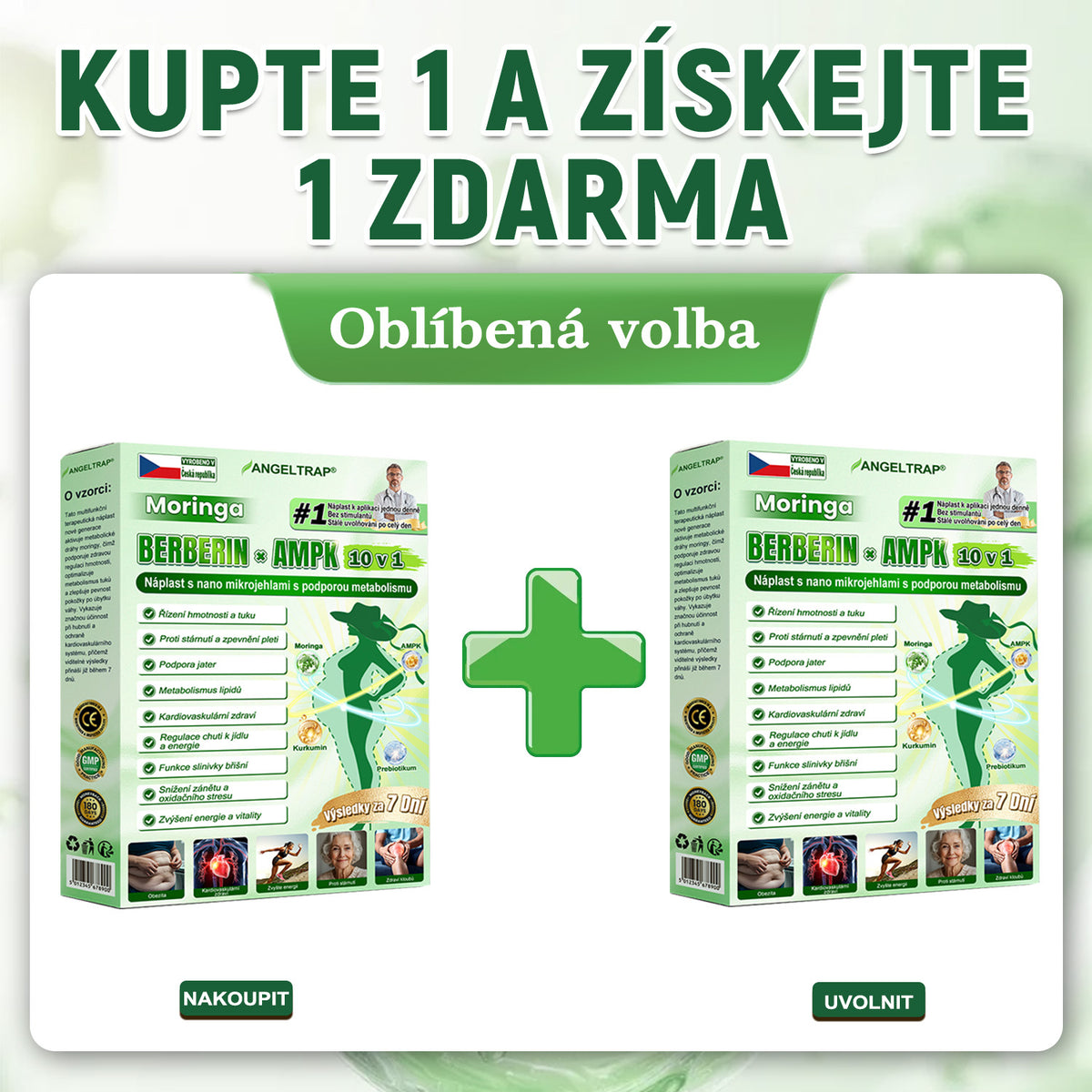 🍀🛡️ Oficiální vlajkový obchod | 💜💜 𝑨𝑵𝑮𝑬𝑳𝑻𝑹𝑨𝑷® Moringa × berberin × AMPK 10 v 1 — nanomikrojehličkové náplasti na podporu hubnutí 🇨🇿 Stačí 1× denně ✅ Výsledky již za 7 dní — podpora při nadváze, pro zdraví srdce a cév a péči o klouby