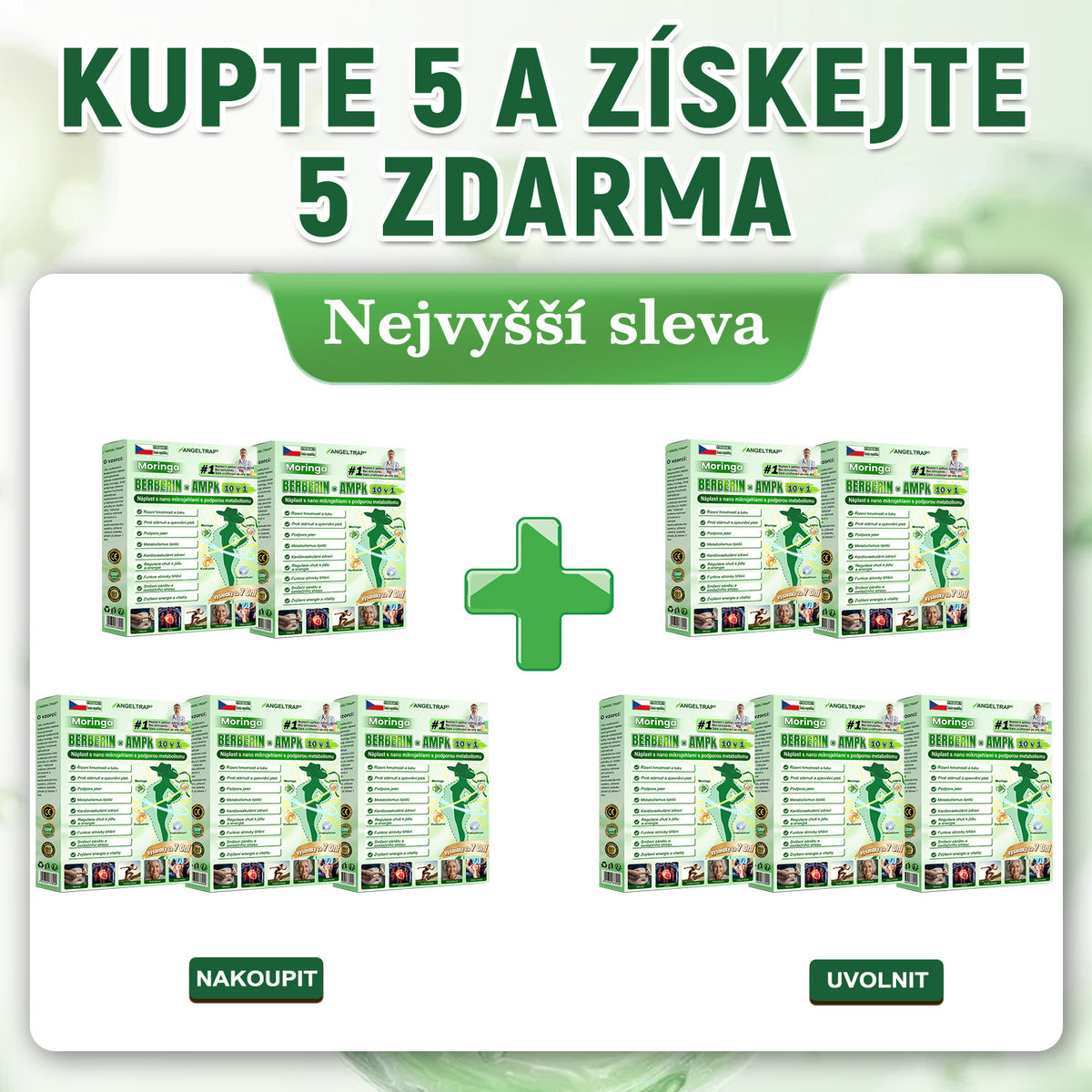 🍀🛡️ Oficiální vlajkový obchod | 💜💜 𝑨𝑵𝑮𝑬𝑳𝑻𝑹𝑨𝑷® Moringa × berberin × AMPK 10 v 1 — nanomikrojehličkové náplasti na podporu hubnutí 🇨🇿 Stačí 1× denně ✅ Výsledky již za 7 dní — podpora při nadváze, pro zdraví srdce a cév a péči o klouby