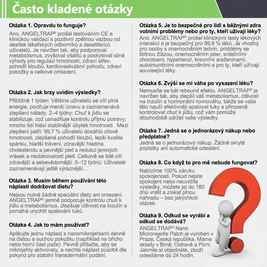 🍀🛡️ Oficiální vlajkový obchod | 💜💜 𝑨𝑵𝑮𝑬𝑳𝑻𝑹𝑨𝑷® Moringa × berberin × AMPK 10 v 1 — nanomikrojehličkové náplasti na podporu hubnutí 🇨🇿 Stačí 1× denně ✅ Výsledky již za 7 dní — podpora při nadváze, pro zdraví srdce a cév a péči o klouby
