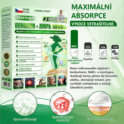 🍀🛡️ Oficiální vlajkový obchod | 💜💜 𝑨𝑵𝑮𝑬𝑳𝑻𝑹𝑨𝑷® Moringa × berberin × AMPK 10 v 1 — nanomikrojehličkové náplasti na podporu hubnutí 🇨🇿 Stačí 1× denně ✅ Výsledky již za 7 dní — podpora při nadváze, pro zdraví srdce a cév a péči o klouby