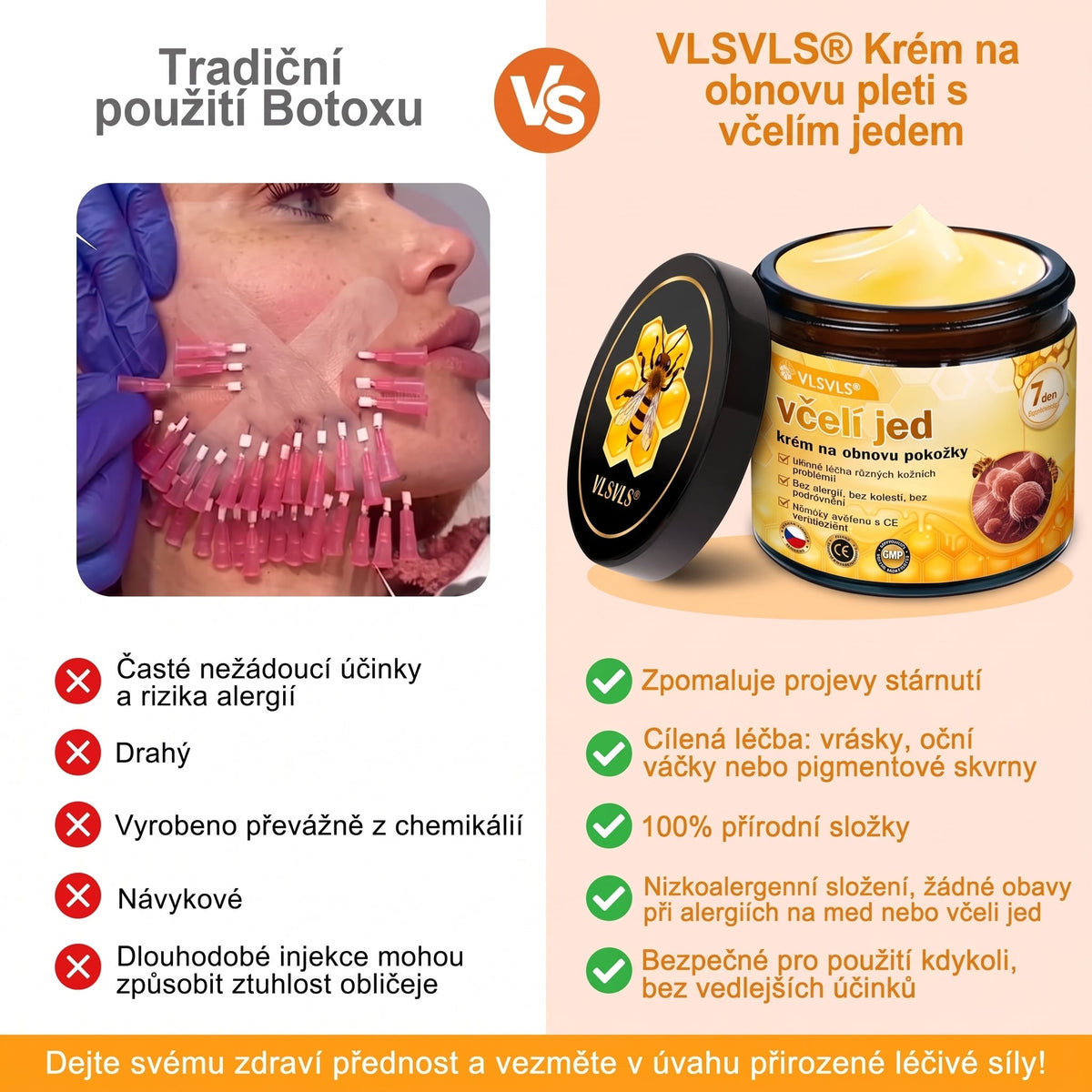 👩‍⚕️👩‍⚕️👩‍⚕️👩‍⚕️ VLSVLS® Krém se včelím jedem | 50 ml | Profesionální složení pro péči a regeneraci pokožky