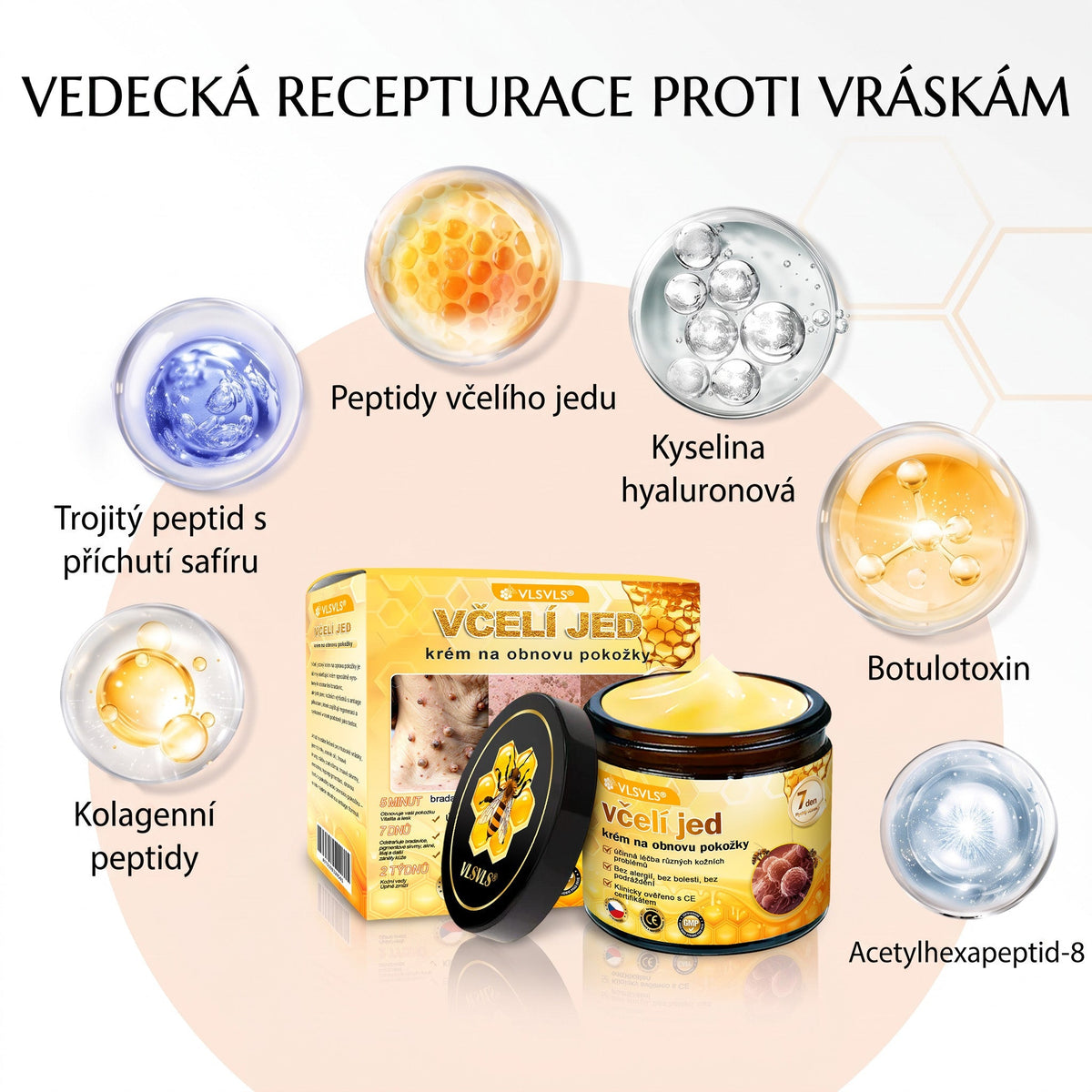 👩‍⚕️👩‍⚕️👩‍⚕️👩‍⚕️ VLSVLS® Krém se včelím jedem | 50 ml | Profesionální složení pro péči a regeneraci pokožky