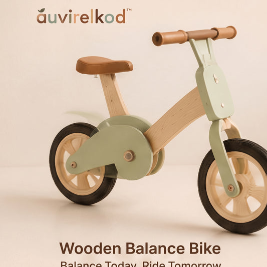 Wooden Balance Bike for Toddlers, Lightweight First Ride On Training Bike and Active Gift